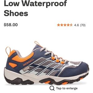 Kids size 2 Merrill Moab waterproof hiking shoes!